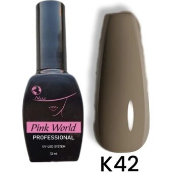 Pink World K42 Gri - Pembe Parlak Kalıcı Oje