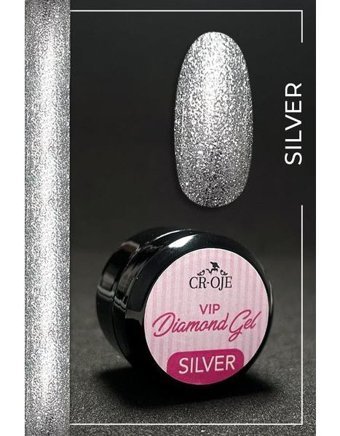 Cr-Oje Vip Diamond Silver Işıltılı Kalıcı Simli Jel Oje