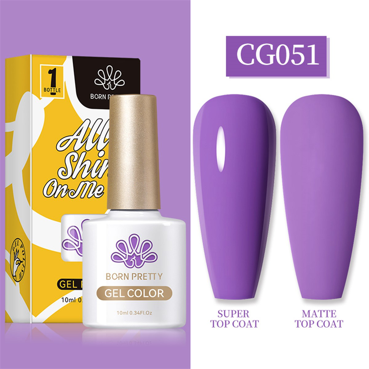 Born Pretty Silky White Serisi CG051 Mor Mat Kalıcı Oje