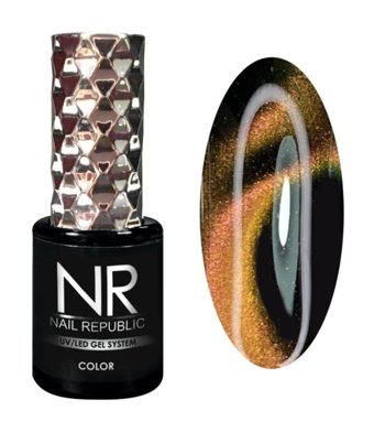 Nail Republic Kedi Gözü 24 Turuncu-Siyah Hologram Kalıcı Simli Oje