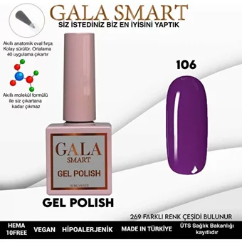 Gala Smart Klasik Seri 106 Mor Parlak Kalıcı Oje