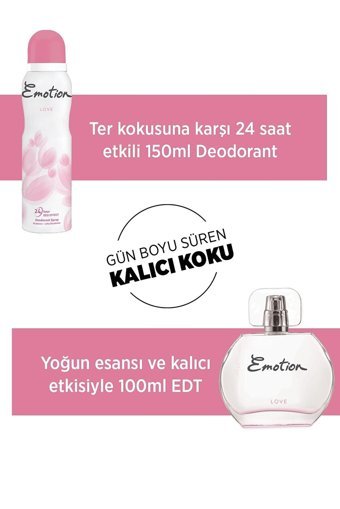 Emotion Love İkili Kadın Parfüm Deodorant Seti EDT