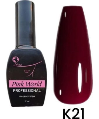 Pink World K21 Bordo Parlak Kalıcı Oje