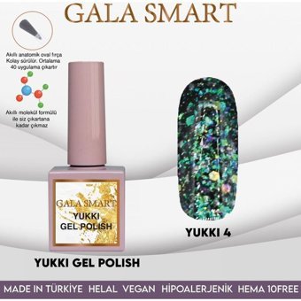 Gala Smart Yukki 4 Çok Renkli Işıltılı Kalıcı Simli Oje