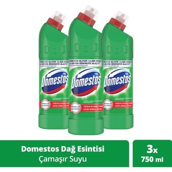 Domestos Yoğun Kıvamlı Kokulu Banyo-Mutfak İçin Konsantre Jel Çamaşır Suyu 3x750 ml