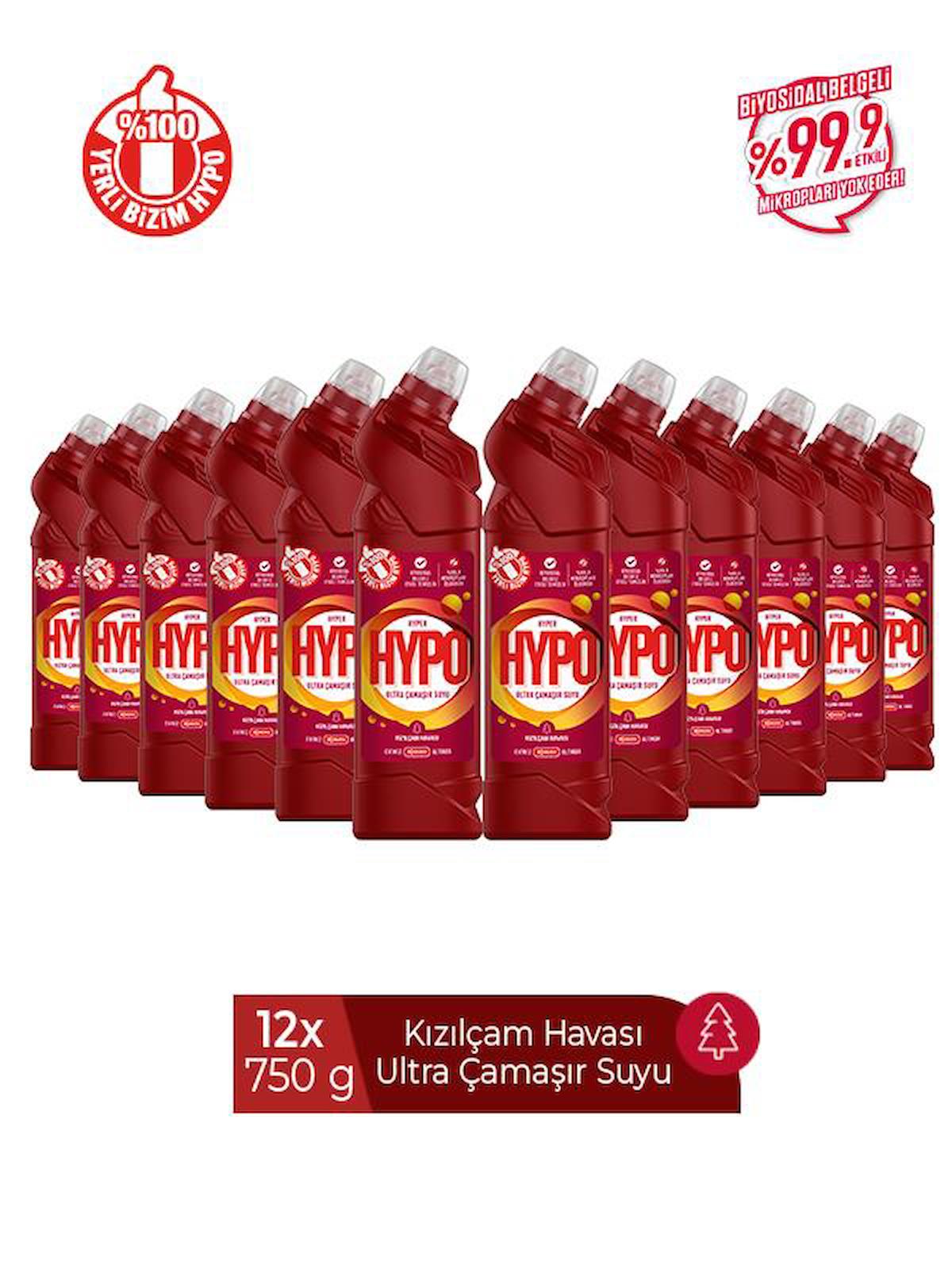 Hyper Hypo Ultra Kokulu Banyo-Mutfak İçin Konsantre Jel Çamaşır Suyu 12x750 ml