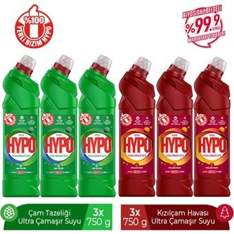 Hyper Hypo Ultra Kokulu Banyo-Mutfak İçin Konsantre Jel Çamaşır Suyu 6x750 ml