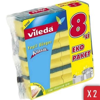 Vileda Ekonomik Paket Oluklu 16'lı Bulaşık Süngeri