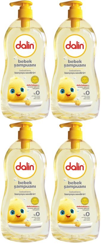 Dalin Klasik Pompalı Göz Yakmayan Hipoalerjenik Yenidoğan Hassas Ciltler İçin Bebek Şampuanı 4x500 ml