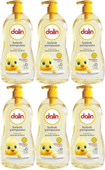 Dalin Klasik Pompalı Göz Yakmayan Hipoalerjenik Yenidoğan Hassas Ciltler İçin Bebek Şampuanı 6x500 ml