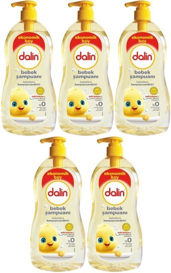 Dalin Klasik Göz Yakmayan Hipoalerjenik Yenidoğan Hassas Ciltler İçin Bebek Şampuanı 5x900 ml