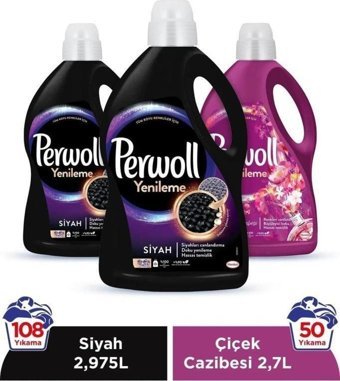 Perwoll Tüm Renkler İçin 145 Yıkama Sıvı Deterjan 3x3 lt