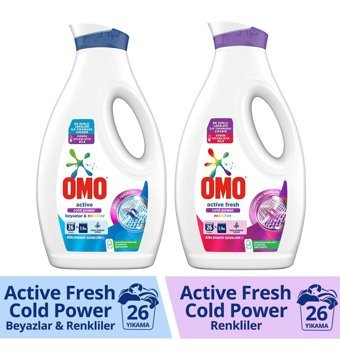 Omo Beyazlar ve Renkliler İçin 52 Yıkama Sıvı Deterjan 2x1.69 lt