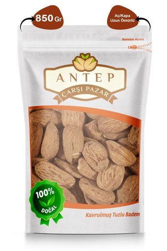 Antep Çarşı Pazar Kavrulmuş Tuzlu Tane Badem İçi 850 gr