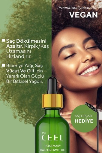The Ceel Biberiye Yağı Complexi Saç Dökülmesi ve Yıpranmış Saçlar için Hızlı Saç Uzatan Biotinli Saç Bakım Yağı Serumu