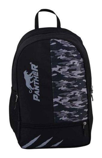 Panther Pt-4692 Kamuflaj 3 Gözlü Siyah Ortaokul Unisex Sırt Çantası