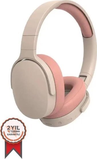 Torima P2961 Android & iOS Uyumlu 5.0 Silikonlu Gürültü Önleyici Kablosuz Kulak Üstü Bluetooth Pembe