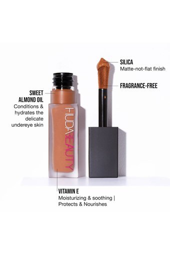Huda Beauty Fauxfilter Luminous Matte Buildable Coverage Crease Proof Nemlendiricili Göz Altı ve Yüz Likit Fırça Kapatıcı