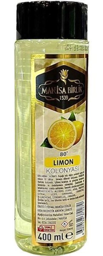 Manisa Birlik 80 Derece Limon Kolonya 400 ml