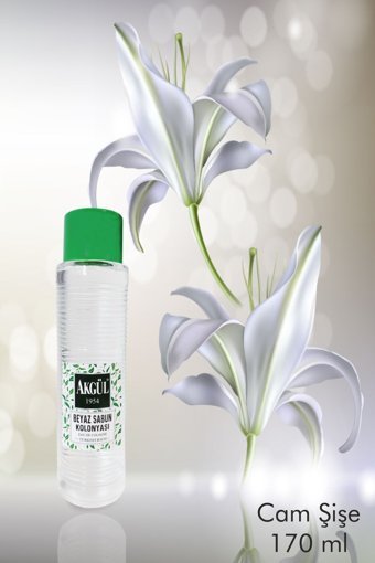 Akgül Beyaz Sabun Cam Şişe Kolonya 170 ml