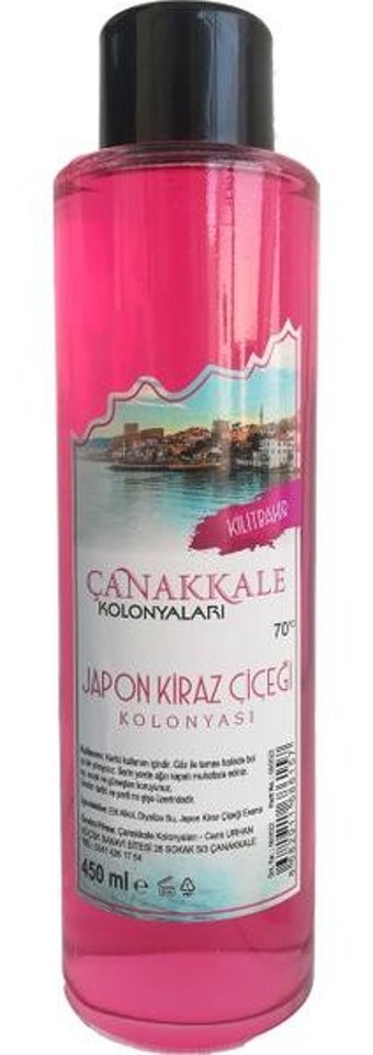 Çanakkale Kolonyaları Kiraz Çiçeği Cam Şişe Kolonya 450 ml