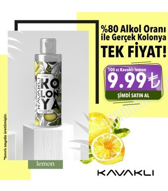Kavaklı 80 Derece Limon Kolonya 100 ml