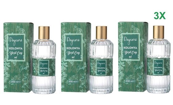 Daycare Yeşil Çay Cam Şişe Kolonya 3x200 ml