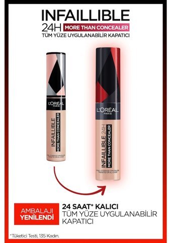 L'oreal Paris Infaillible 24H 330 Pecan Nemlendiricili Göz Altı ve Yüz Likit Fırça Kapatıcı