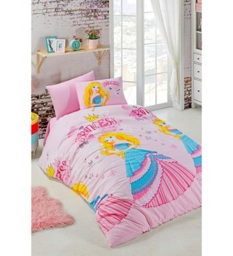 Newhome Genç Prenses Pamuk 160x220 cm Çarşaflı Princess Tek Kişilik Nevresim Takımı Pembe