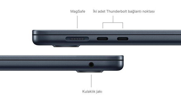 Apple Macbook Air M3 Çip MRYT3TU/A 8CPU 10GPU Çekirdekli 8 GB Ram 512 GB SSD 15.3 inç QHD+ macOS Sonoma Ultrabook Laptop Yıldız Işığı