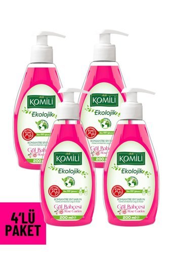 Komili Ekolojik Gül Sıvı Sabun 4'lü 200 ml