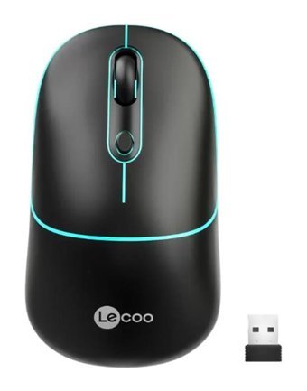 Lecoo WS210 RGB Kablosuz Siyah Optik Mouse