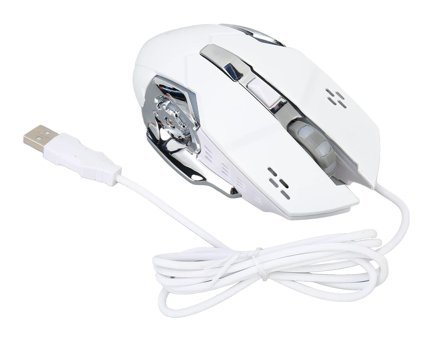 Aeun RGB Makrolu Kablolu Beyaz Optik Gaming Mouse