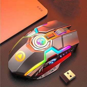 Huahai A2 RGB Sessiz Kablosuz Gri Optik Gaming Mouse