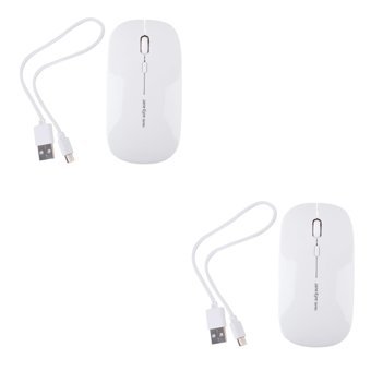 Osaladı Sessiz Kablosuz Beyaz Optik 2 Adet Mouse