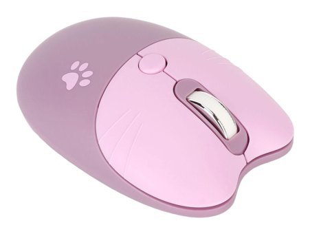 Ashata Kedi Şekilli Sessiz Kablosuz Mor Optik Mouse