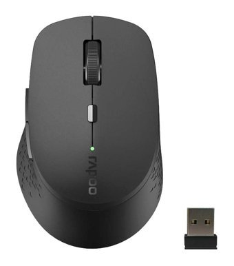 Rapoo M300 Sessiz Ergonomik Kablosuz Gri Optik Mouse