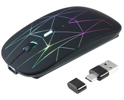 Knadgbft RGB Sessiz Kablosuz Siyah Optik Mouse