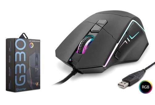 Hadron Shooter RGB Makrolu Kablolu Siyah Optik Gaming Mouse