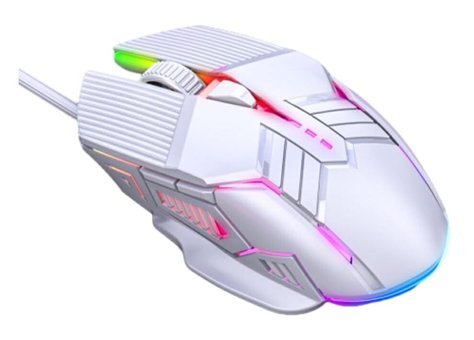 Auklopvzz RGB Sessiz Makrolu Kablolu Beyaz Optik Gaming Mouse