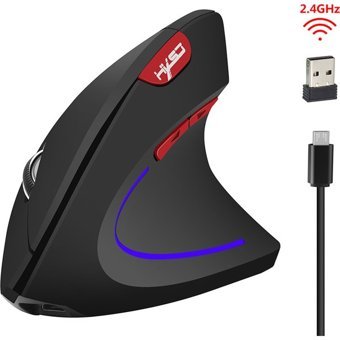 Huahai R22 RGB Ergonomik Makrolu Kablosuz Siyah Optik Mouse