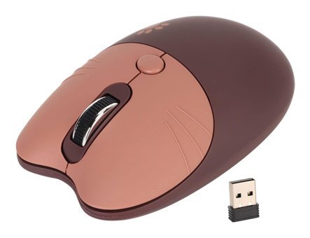 Ashata Tablet Uyumlu Sessiz Kablosuz Kahverengi Optik Mouse