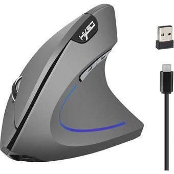Hxsj T22 RGB Ergonomik Dikey Makrolu Kablosuz Siyah Optik Mouse