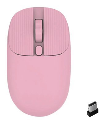 Fiauli JW-219 Sessiz Ergonomik Kablosuz Pembe Optik Mouse