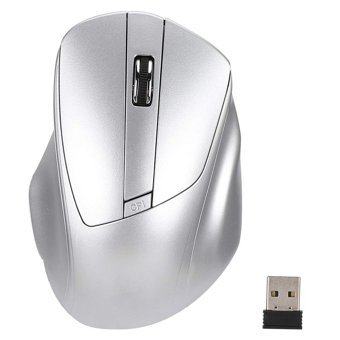 Goshyda Sessiz Ergonomik Makrolu Kablosuz Gümüş Optik Mouse