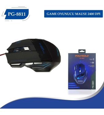 Polygold PG-8811 RGB Makrolu Kablolu Siyah Optik Mouse
