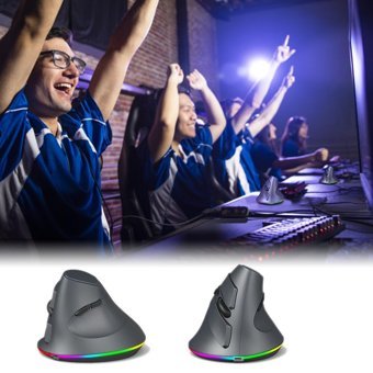 Cankypu RGB Ergonomik Dikey Makrolu Kablolu Gri Optik Gaming Mouse