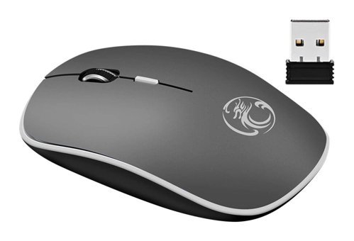 Fiauli RGB Sessiz Ergonomik Kablosuz Siyah-Gri Optik Mouse