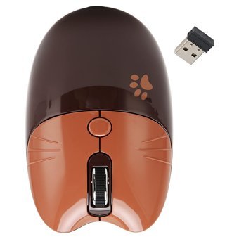 Shanrya Tablet Uyumlu Sessiz Kablosuz Kahverengi Optik Mouse