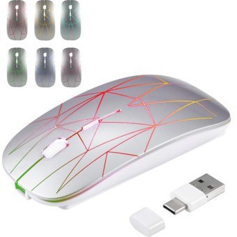 Huahai E39 RGB Ergonomik Kablosuz Gümüş Optik Gaming Mouse
